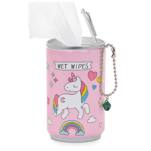 30 Pieces Tin Can Mini Wet Wipes With Cartoon Print for Kids